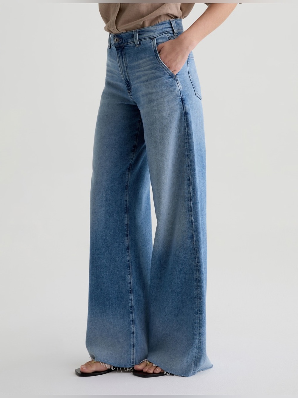AG Jeans Stella low slung palazzo wide leg in Abyss Size 25 Adriana Goldschmied - Picture 3 of 14